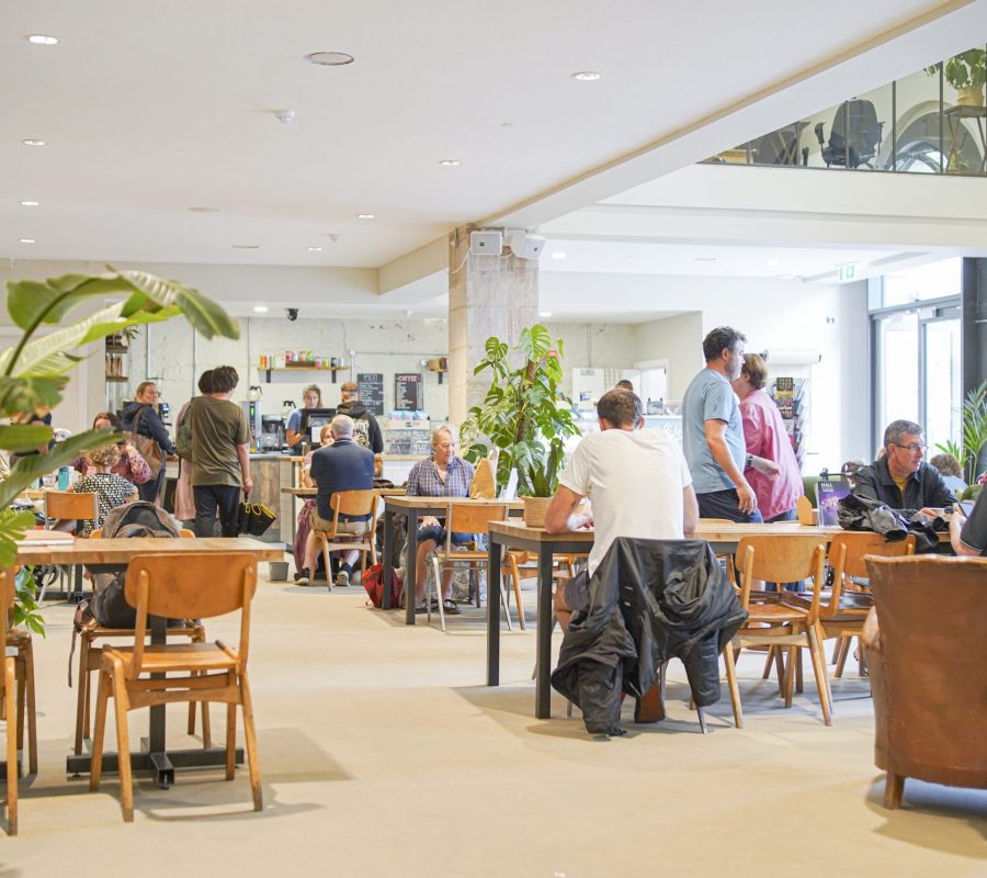 Hall for Cornwall, Truro, England - Aug 24 2022: Marketing shoot in the Green Room Cafe, photographed for the HfC by Hugh Hastings