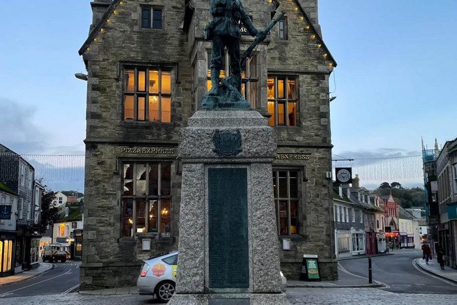 War Memorial before poppies