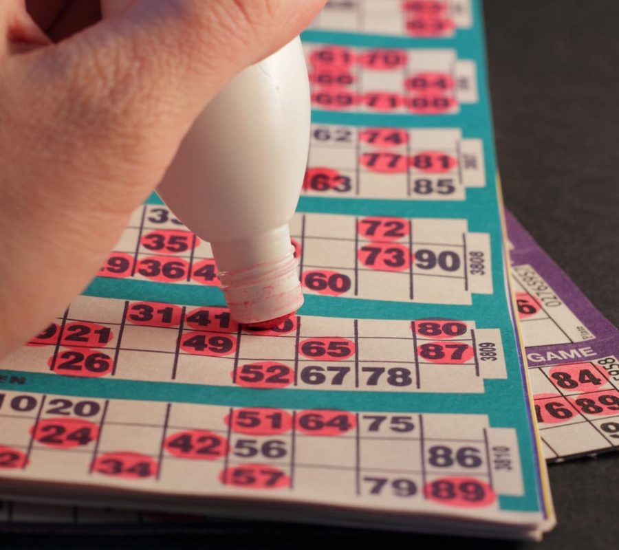 Closeup from a bingo game