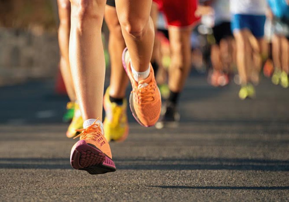 Marathon running in the light of evening