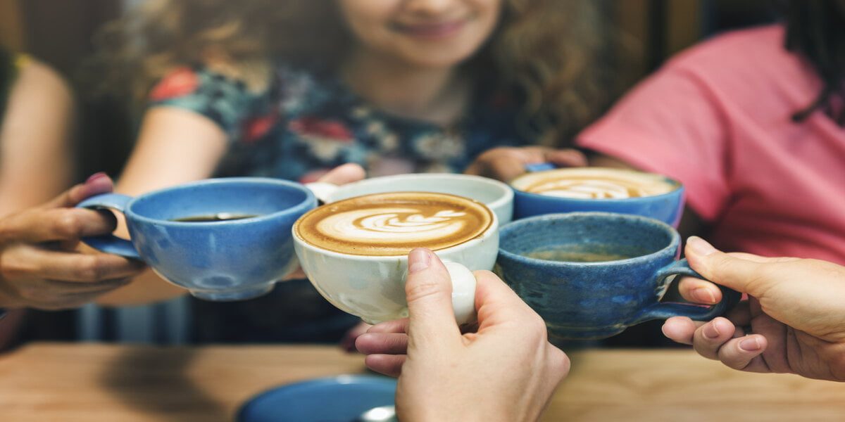 Young Women Drinking Coffee Concept
